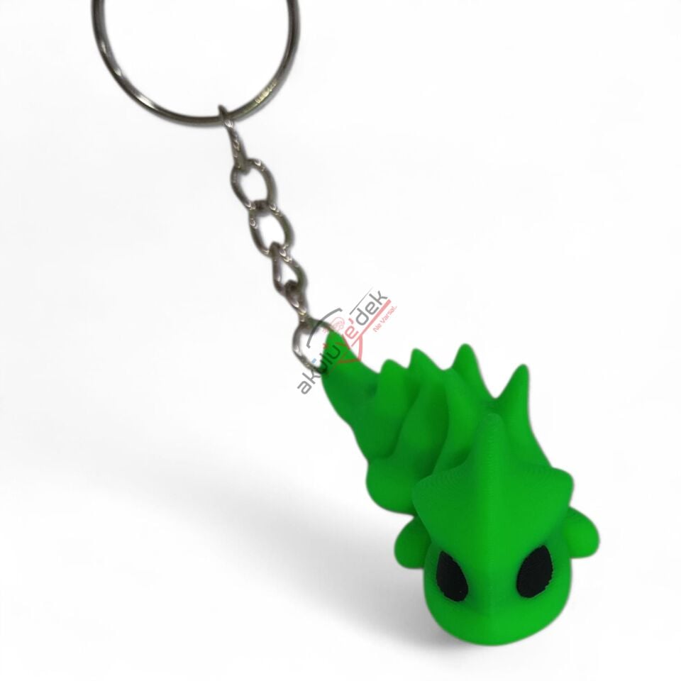 3D Anahtarlık Yeşil Ejderha Figürü