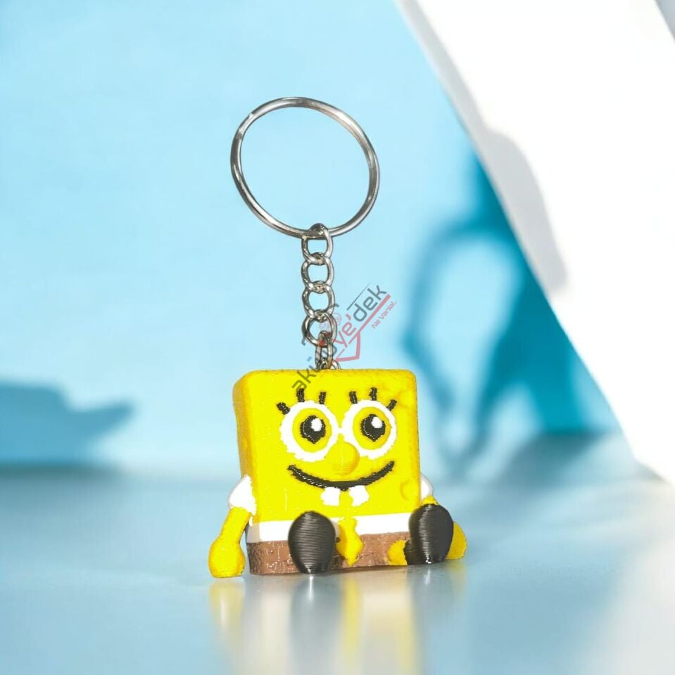 3D Anahtarlık Sünger Bob Kare Pantolon