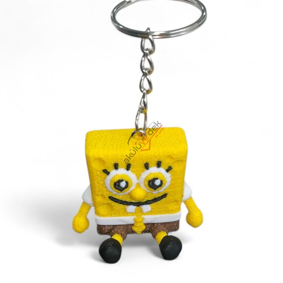 3D Anahtarlık Sünger Bob Kare Pantolon