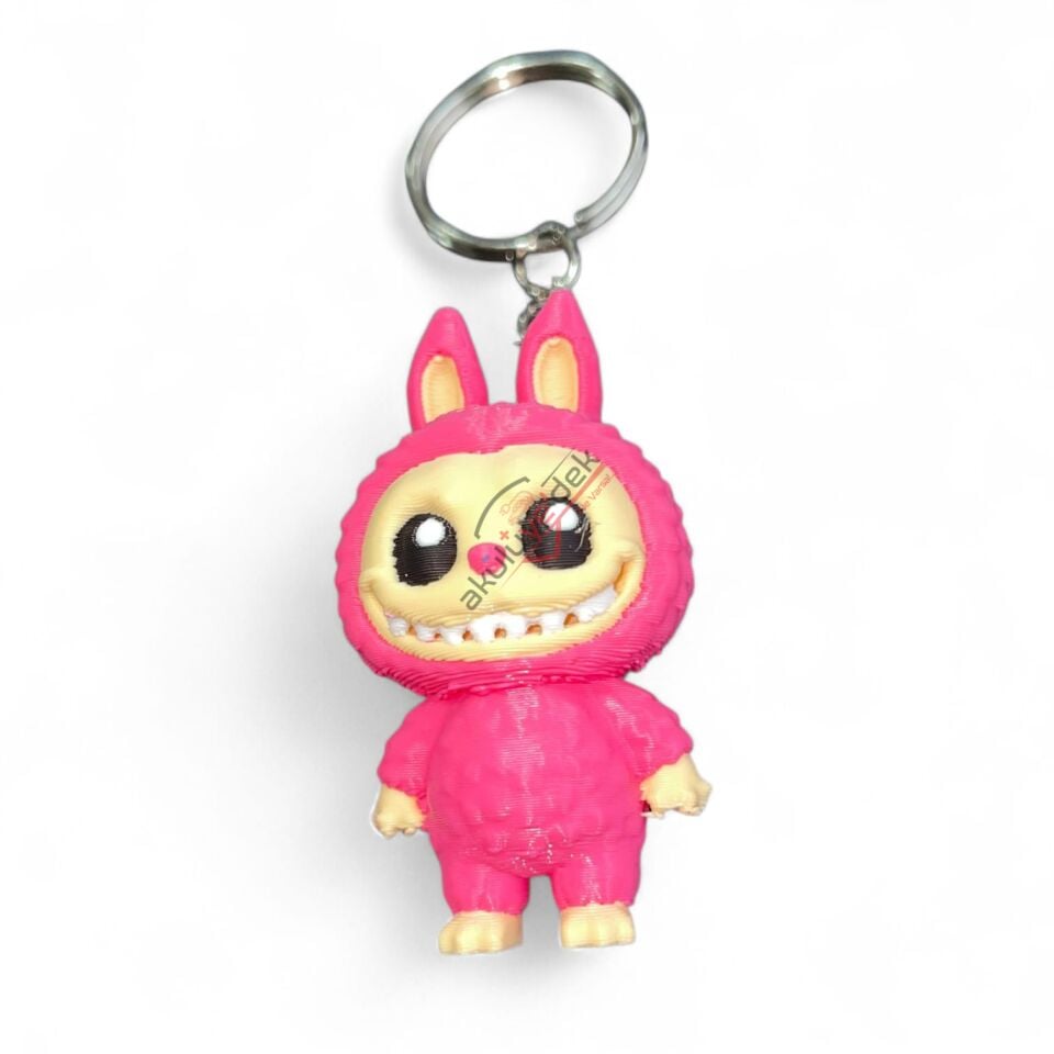 3D Anahtarlık Pembe Labubu