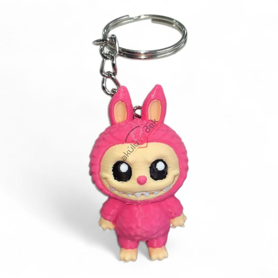 3D Anahtarlık Pembe Labubu
