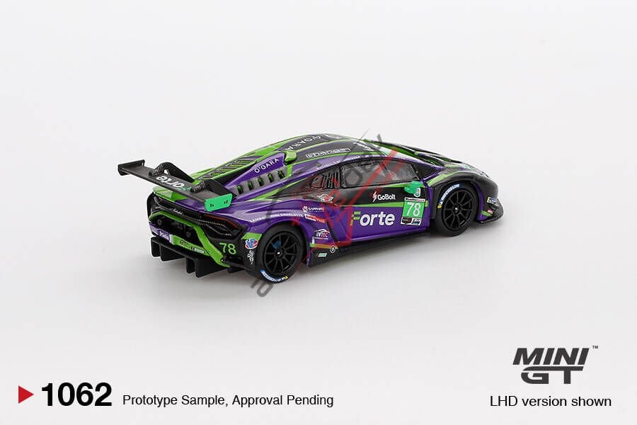 Mini GT 1/64 Lamborghini Huracán GT3 EVO2 #78 Forte Racing 2024 IMSA Daytona 24 Hrs MGT01062