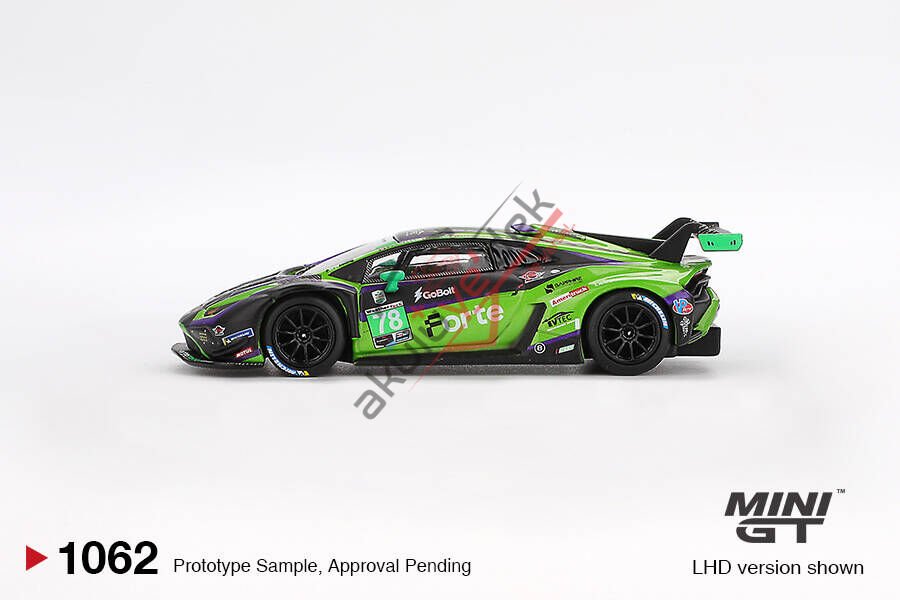 Mini GT 1/64 Lamborghini Huracán GT3 EVO2 #78 Forte Racing 2024 IMSA Daytona 24 Hrs MGT01062