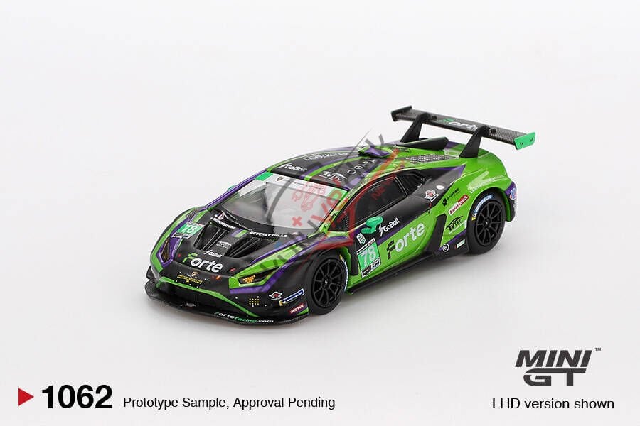 Mini GT 1/64 Lamborghini Huracán GT3 EVO2 #78 Forte Racing 2024 IMSA Daytona 24 Hrs MGT01062