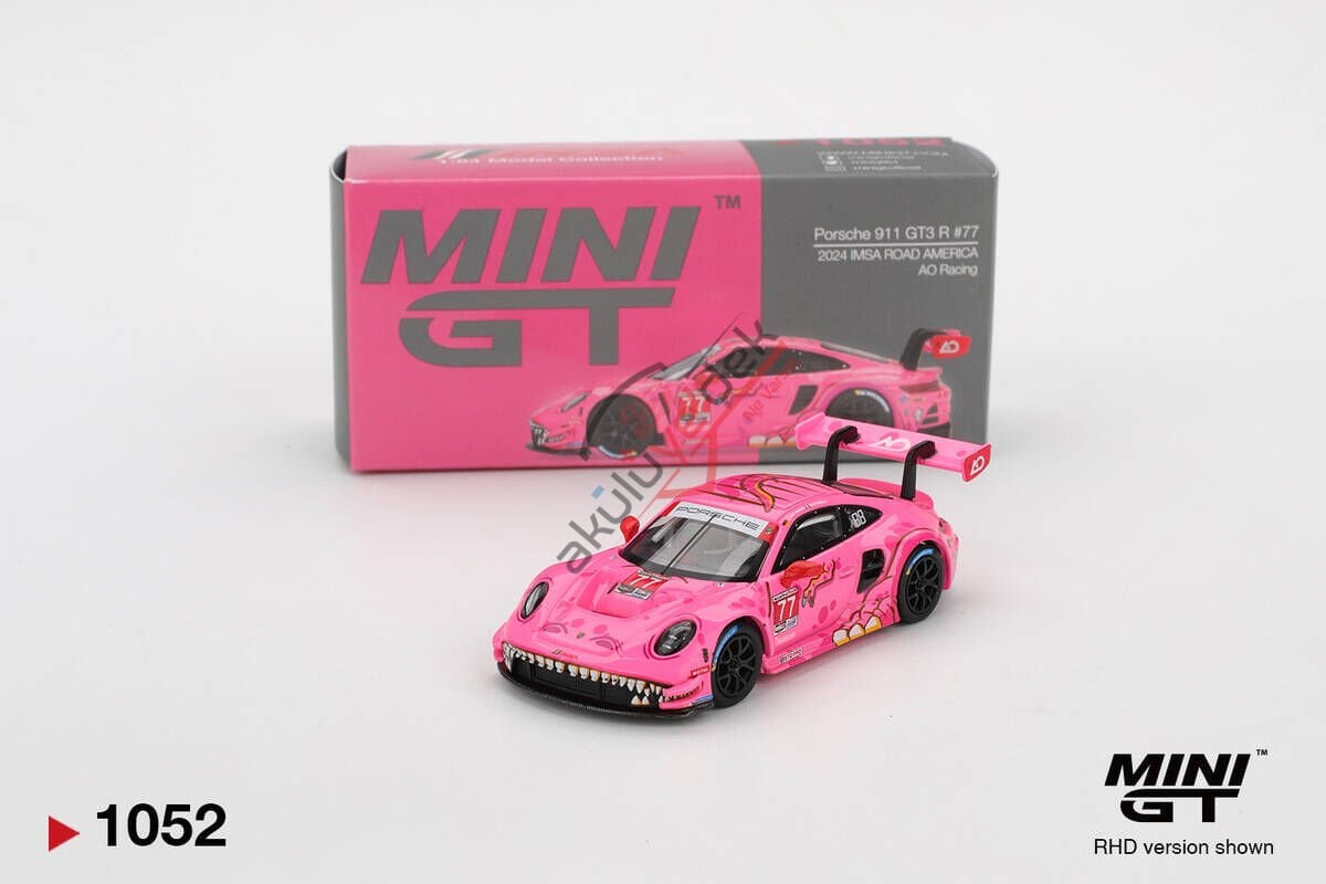 Mini GT 1/64 Porsche 911 GT3 R AO Racing 2024 IMSA ROAD AMERICA MGT01052