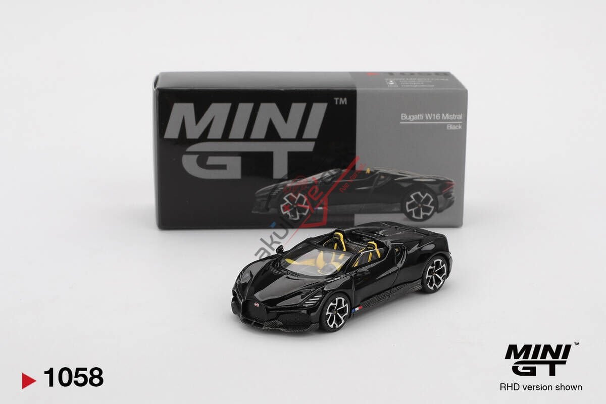 Mini GT 1/64 Bugatti W16 Mistral Black MGT01058