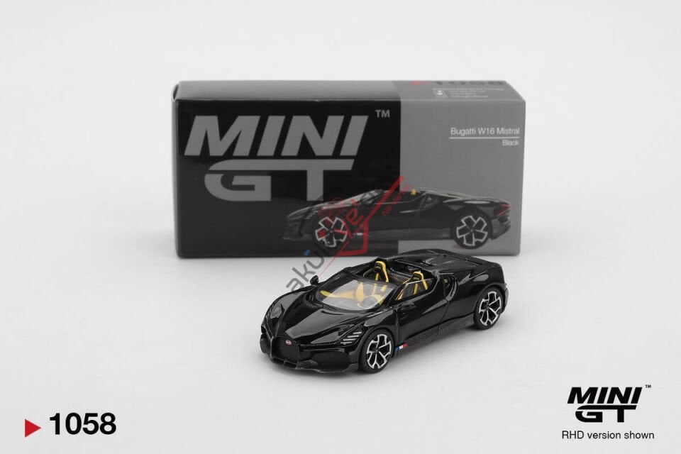 Mini GT 1/64 Bugatti W16 Mistral Black MGT01058